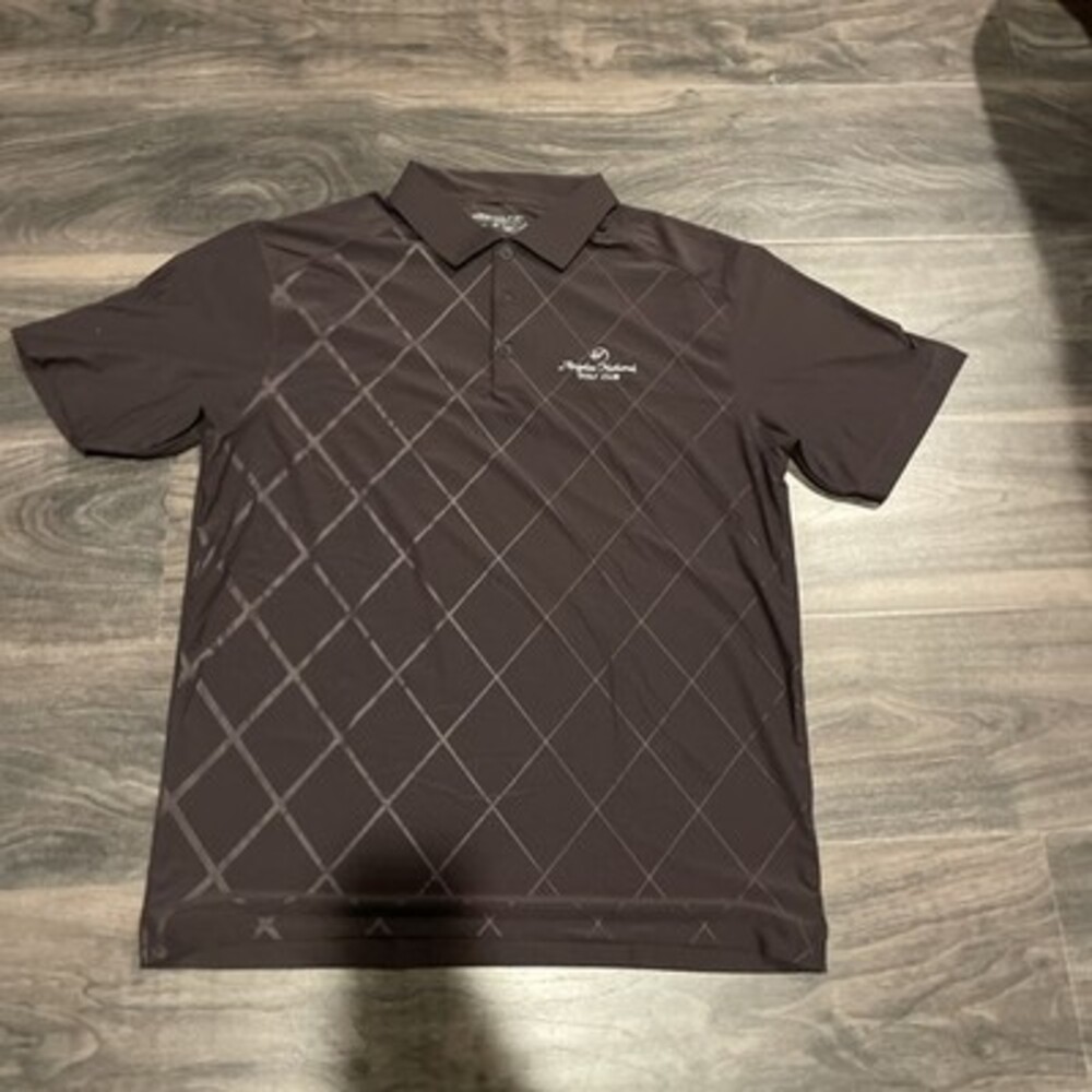 Nike Golf Dri-Fit Polo Shirt Mens Medium Brown Angeles National Golf Club